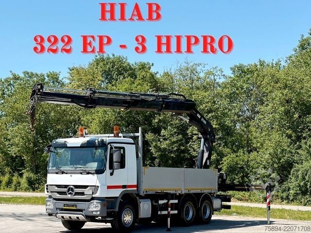 Macara montată pe camion MERCEDES-BENZ ACTROS 2641 * HIAB 322 EP-3 HIPRO+FUNK / 6x4