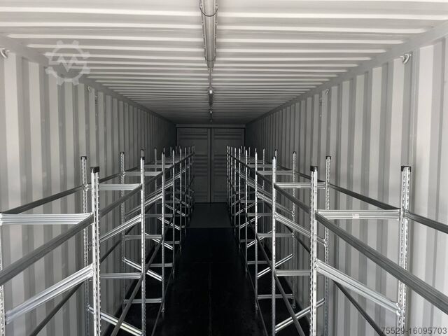 Container de depozitare 40‘ HC Double Door mit Reifenregalsystem