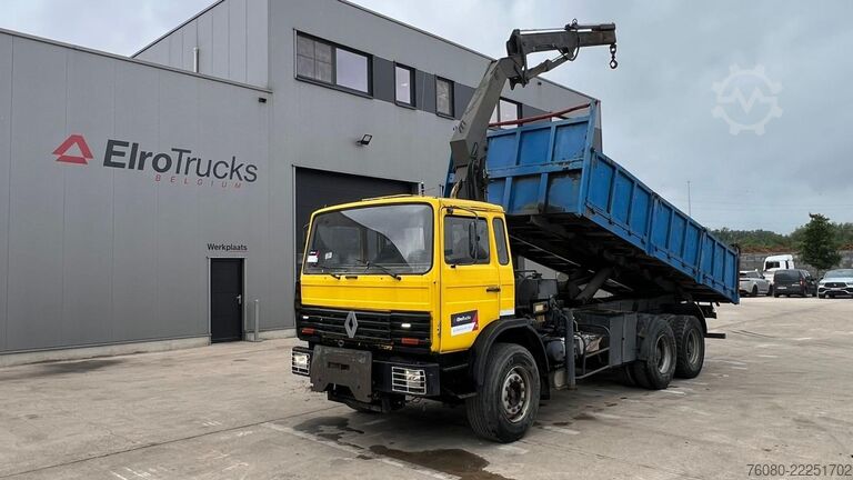 Tipper with crane Renault G 290 Manager (POMPE MANUELLE / GRUE / LAMES / ...