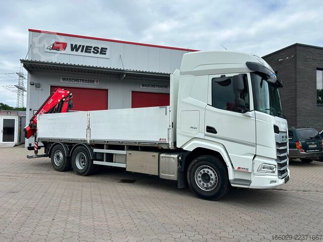 Кран, змонтований на вантажівці DAF XF 480 Baustoffpritsche mit Fassi Ladekran F235
