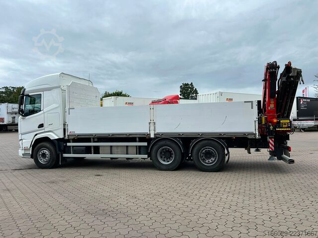 Кран, змонтований на вантажівці DAF XF 480 Baustoffpritsche mit Fassi Ladekran F235