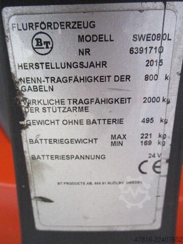 Hochhubwagen BT SWE 080L