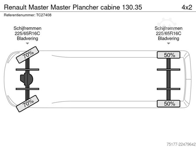 Renault Master Master šasija ar kabīni 130.35 Renault Master Master Plancher cabine 130.35
