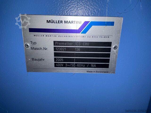 2005 Müller Martini Bolero B8 — Ligne de reliure perfect binder Muller Martini Bolero B8 Perfect Binder