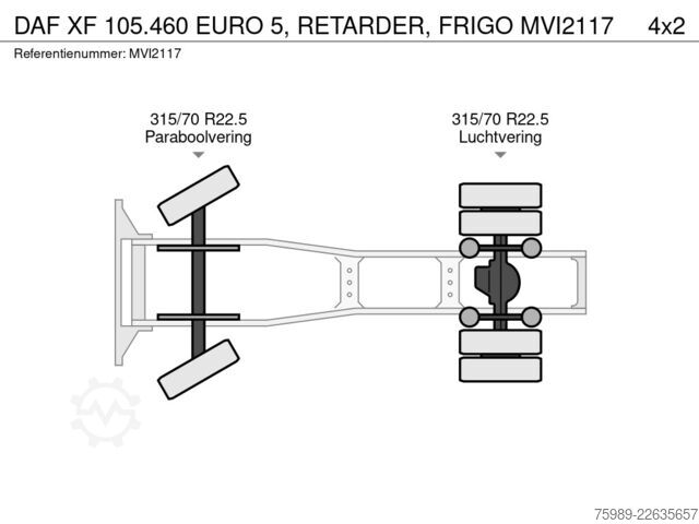 Estándar-SZM DAF XF 105.460 EURO 5, RETARDER, FRIGO