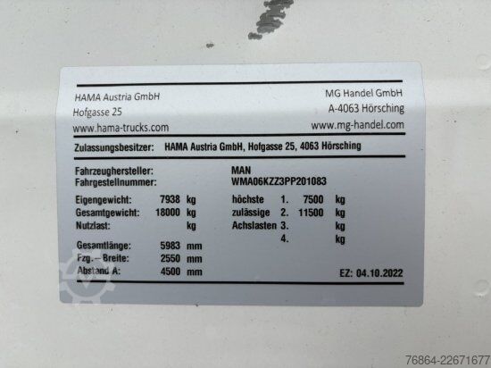 Standardne veomasin MAN TGX 18.510 4X2, GX, INTARDER, EURO 6