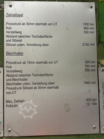קו מערכות לחיצה Weingarten/Schuler 1x ZS1600.48  &  3x P4E2 SQB 1000 & 1xDPQV4-1000