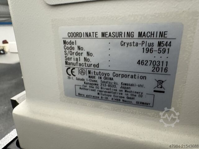 Coördinatenmeetmachine MITUTOYO CRYSTA-PLUS M 544