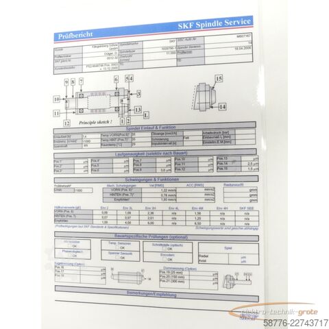 Component SKF T-1099796-1/14 Spindel SN:14 - generalüberholt! -
