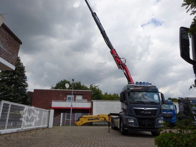 Haakarm vrachtwagen MAN 26.500 Abroller + Fassi F125A Kran  6x2-4 Allrad