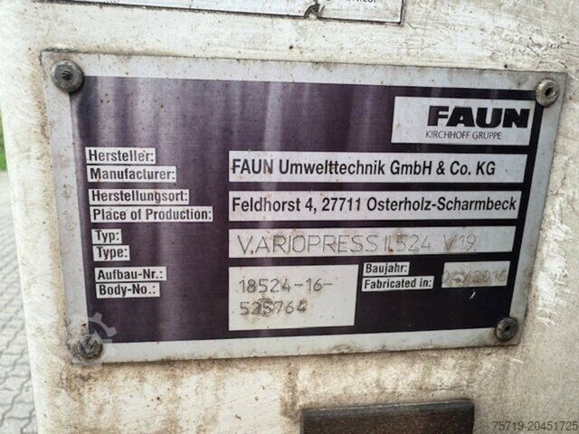 Kamion i plehrave MAN 28.320 6x2 TGS Faun Vario II 524 V19