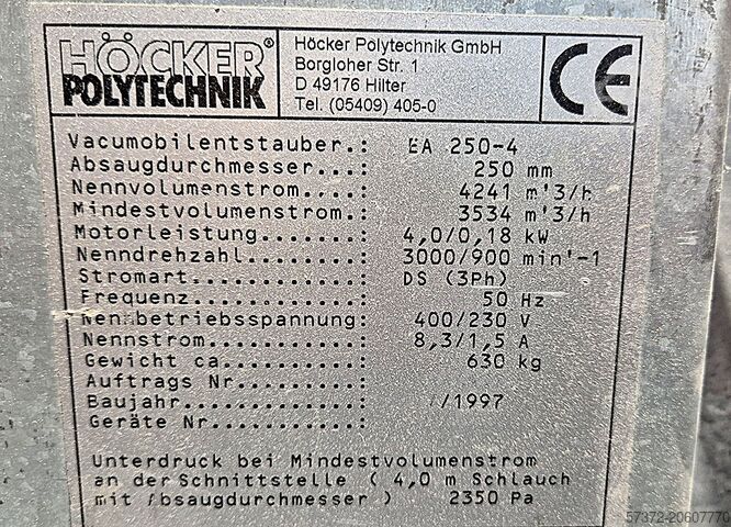 Extractor de polvo Höcker Polytechnik EA 250-4