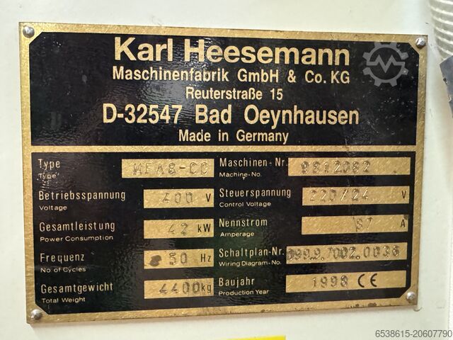 Lijadora de banda ancha HEESEMANN MFA 8-CC