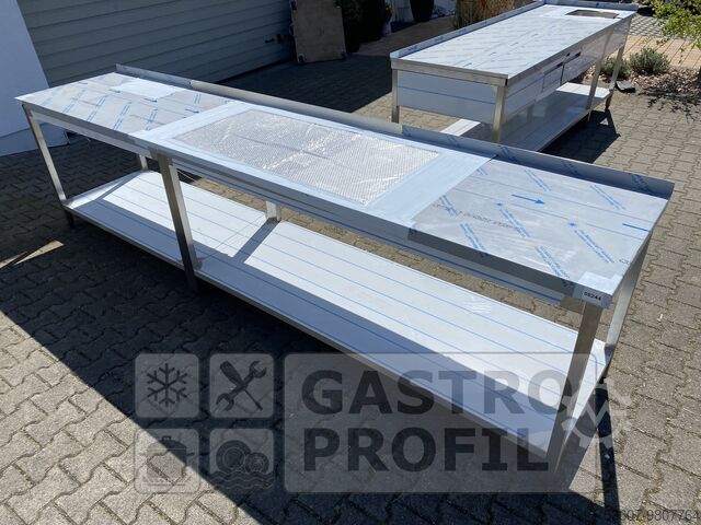 طاولة العمل  3400x700x900mm Aufkantung 50mm