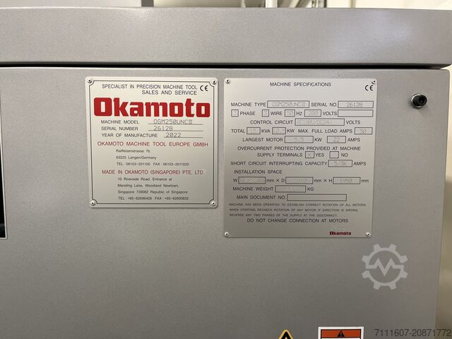 Yüzey taşlama tezgahı Okamoto OGM 250 UNCIII