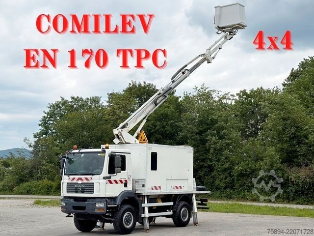 منصة عمل مركبة على شاحنة MAN TGM 13.240* Hubarbeitsbühne *COMILEV EN 170 TPC