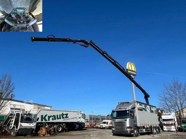 Camión de plataforma SCANIA G 410 6x2 Pritsche Heckkran Palfinger PK 27002