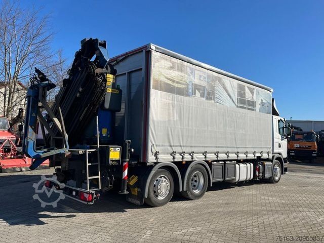 Camión de plataforma SCANIA G 410 6x2 Pritsche Heckkran Palfinger PK 27002