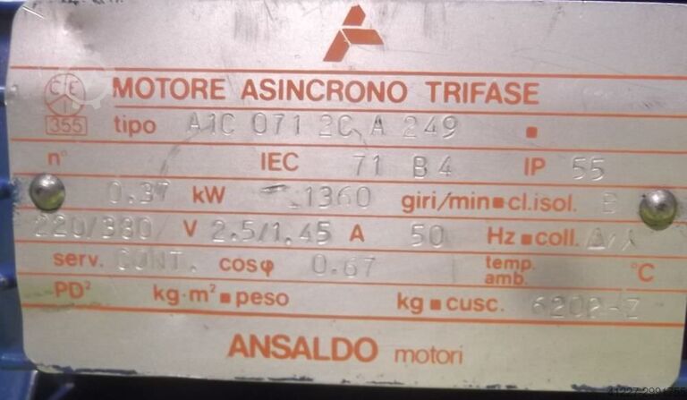 Motor de engrenagem ajustável 0,37 kW 190-1000 rpm MOTOVARIO** TKF/5