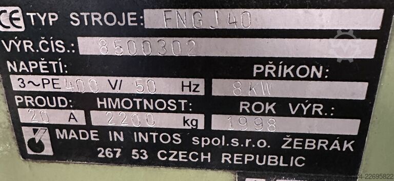 Gereedschap freesmachine INTOS FNGJ 40