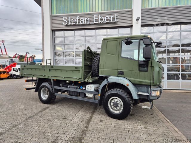 Flatbed truck IVECO Eurocargo ML100E22WM-BW 4x4 Pritsche L-Haus Bett