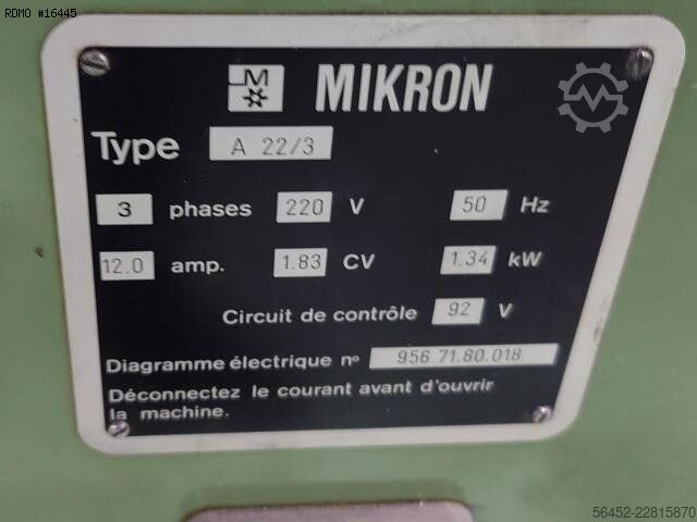 Tallado de engranajes MIKRON A 22/3