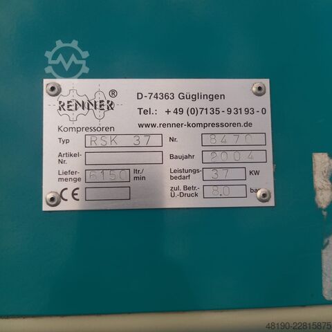 Screw compressor Renner RSK37