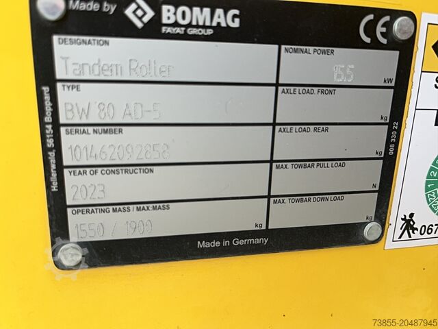 Tandemrulle Bomag BW 80 AD-5