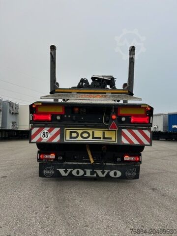 Autocamion pentru transport bușteni VOLVO FH 16 650 6X4 LANGHOLZZUG + DOLL M2K-9L NACHLäUFER MIT PALFINGER EPSILON S260C96, I-SHIFT, RETARDER,