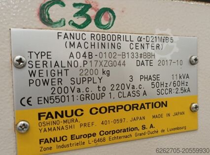 Pionowe centrum obróbkowe FANUC Robodrill ᾱ-D21MiB5