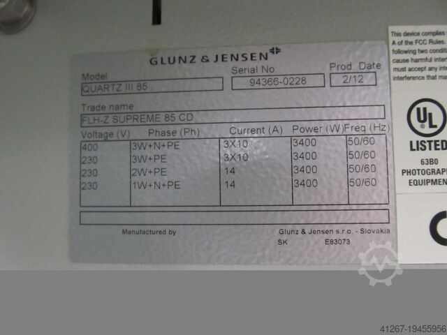 Razvojni stroj Glunz & Jensen Quartz III 85