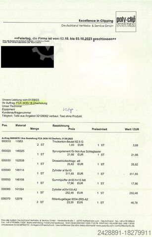 Lõikemasin on täielikult renoveeritud Poly-Clip FCA 3430-18