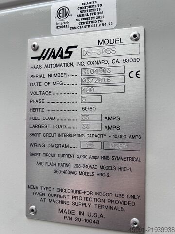 مخرطة CNC HAAS DS-30SS dual spindle lathe