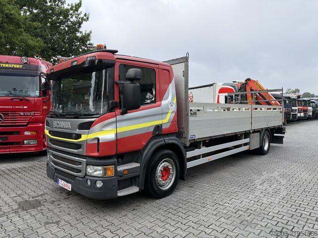 Truk flatbed Scania P410 4X2 Palfinger PK 13001
