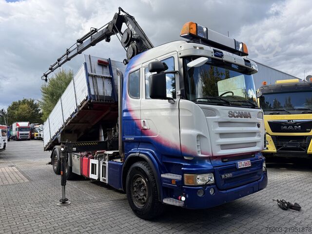 Crane yang terpasang pada truk Scania R380 6X2*4 Kipper mit Kran HIAB 220
