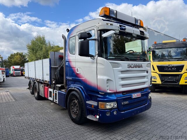 Crane yang terpasang pada truk Scania R380 6X2*4 Kipper mit Kran HIAB 220