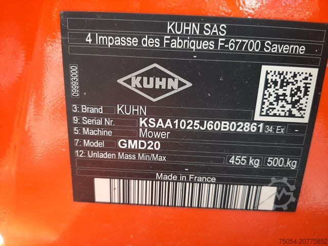 Siena tehnoloģija KUHN Heckmähwerk GMD 20 (2m breit)