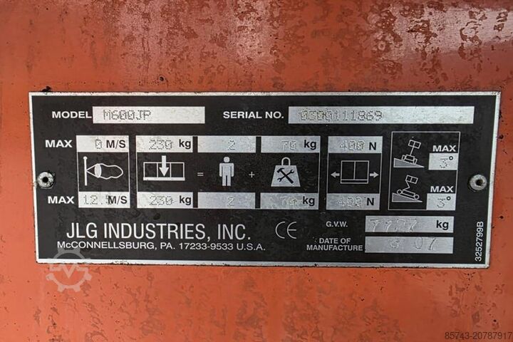 Gelenkteleskoparbeitsbühne JLG M600JP Hybrid, 4x4 Drive, 20.2m Working Height, 14