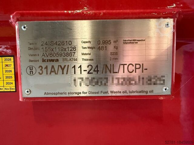 Mesin konstruksi New Diesel Fuel Tank 995 Liter - DPX-31021