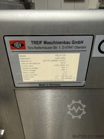 Machine de transformation de la viande Treif Felix 100 CE Würfelschneider