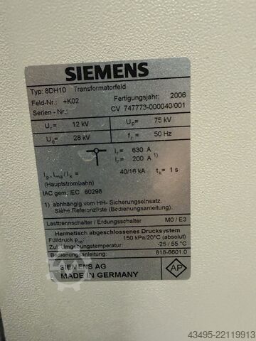 Srednjenapetostna stikalna naprava Siemens 