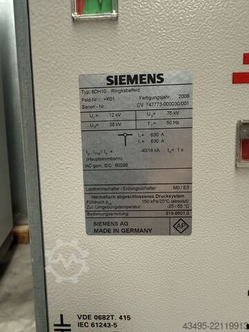 Srednjenapetostna stikalna naprava Siemens 
