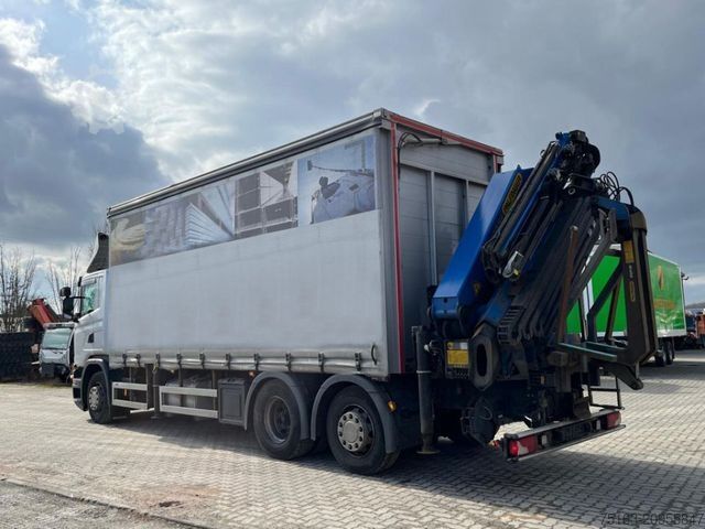 平床トラック（シート付き） SCANIA G 410 6x2 Pritsche Heckkran Palfinger PK 27002