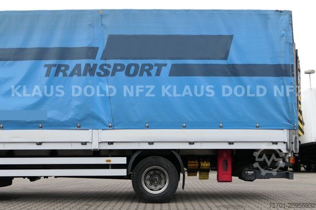 Kamion s ravnom platformom i ceradom IVECO 120E25 Eurocargo Pritsche Plane Bordwände LBW E5