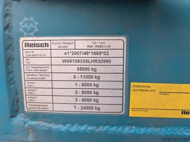Polpriklopnik s premičnim dnom REISCH 65 cbm Schubboden, BPW Trommel, Kornschieber