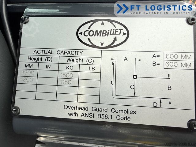 संकरी गली में चलने वाला फोर्कलिफ्ट Combilift AISLE MASTER 15E TRIPLEX 5250 FREE-LIFT