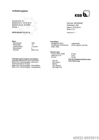 Bomba de vacío KSB AMAREX KRTK 80-251 /122 UC1-S