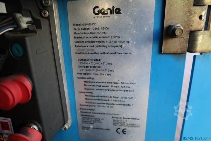 Scissor lift Genie GS4069 Electric, 14m Working Height, 363kg Capacit