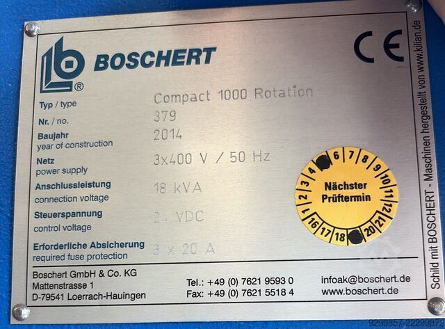 Mașină de perforat și ștanțat BOSCHERT Compact 1000 Rotation