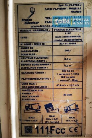 Truck aerial platform France Elevateur 111 FC | 2021